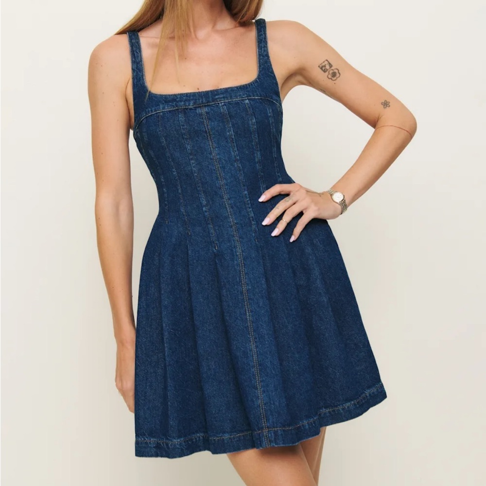 Reformation Violet Denim Mini Dress
